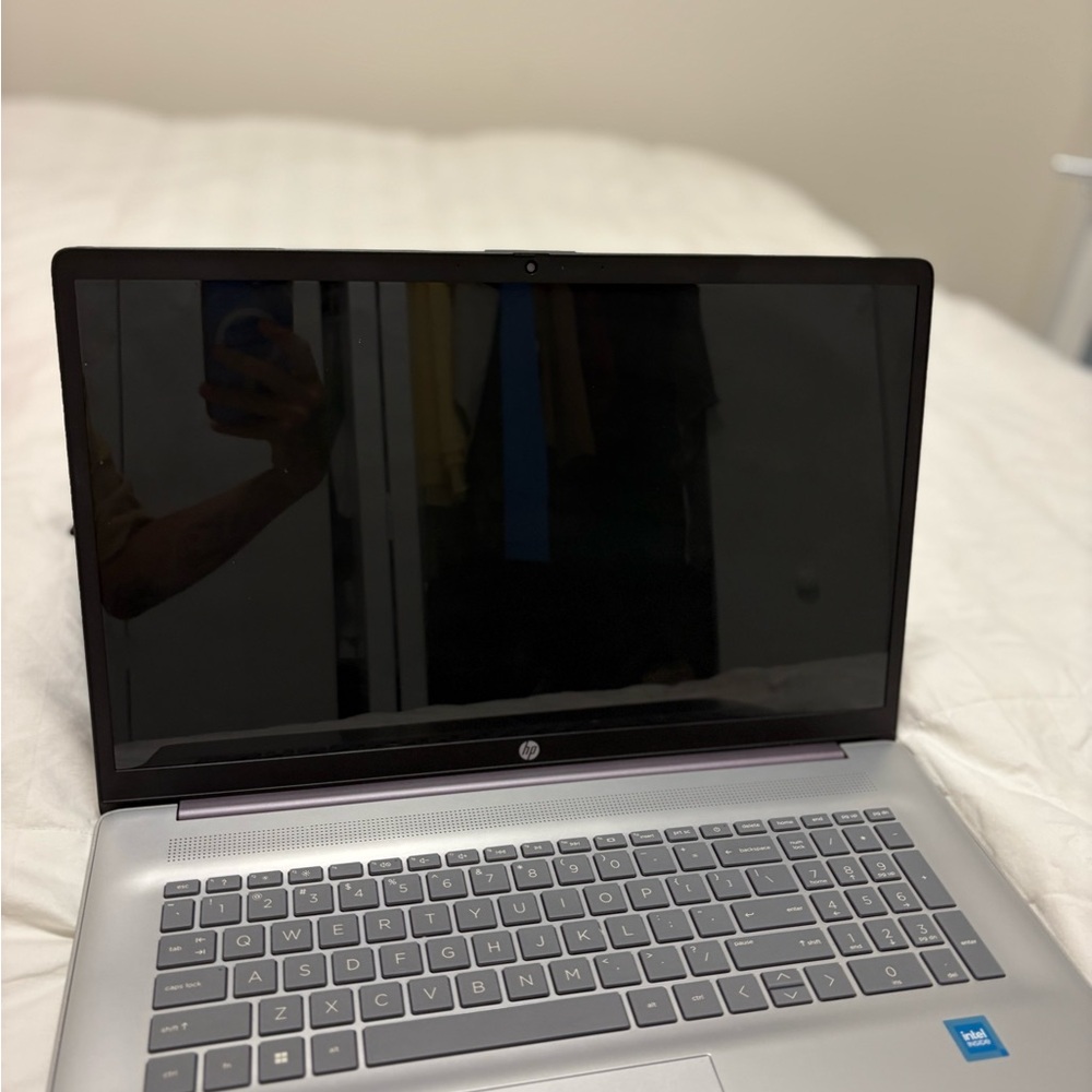 HP Gray Laptop with Black Frame